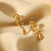 1 Pair Ig Style Nordic Style Irregular Solid Color Plating Stainless Steel 18k Gold Plated Ear Studs