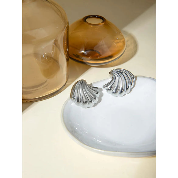 1 Pair IG Style Shell Plating 316 Stainless Steel  Ear Studs