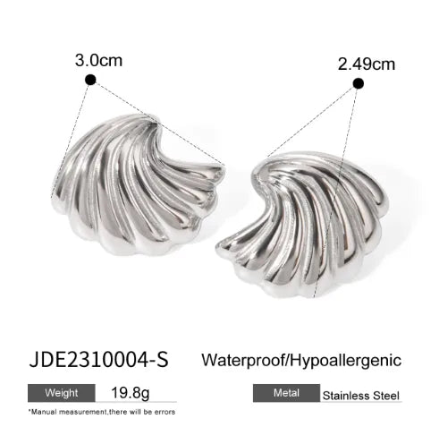 1 Pair IG Style Shell Plating 316 Stainless Steel  Ear Studs