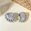 1 Pair IG Style Shell Plating 316 Stainless Steel  Ear Studs