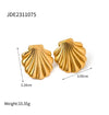 1 Pair IG Style Shell 316 Stainless Steel  18K Gold Plated Ear Studs
