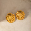 1 Pair IG Style Shell 316 Stainless Steel  18K Gold Plated Ear Studs