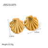 1 Pair IG Style Shell 316 Stainless Steel  18K Gold Plated Ear Studs