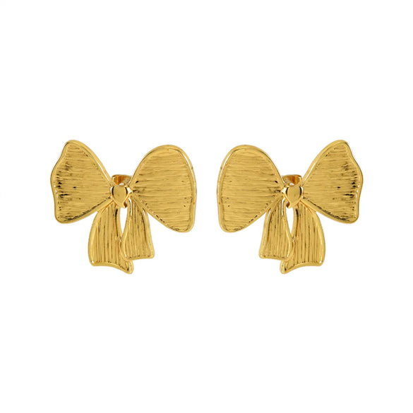 1 Pair IG Style Simple Style Bow Knot 304 Stainless Steel 18K Gold Plated Ear Studs