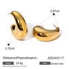 1 Pair IG Style Simple Style C Shape 316 Stainless Steel  18K Gold Plated Ear Studs