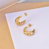 1 Pair IG Style Simple Style C Shape Heart Shape 304 Stainless Steel Titanium Steel 18K Gold Plated Ear Studs