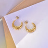 1 Pair IG Style Simple Style C Shape Heart Shape 304 Stainless Steel Titanium Steel 18K Gold Plated Ear Studs
