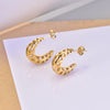1 Pair IG Style Simple Style C Shape Heart Shape 304 Stainless Steel Titanium Steel 18K Gold Plated Ear Studs