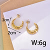 1 Pair IG Style Simple Style C Shape Heart Shape 304 Stainless Steel Titanium Steel 18K Gold Plated Ear Studs