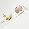 1 Pair IG Style Simple Style Classic Style C Shape Rectangle Enamel 304 Stainless Steel 18K Gold Plated Ear Studs