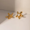 1 Pair IG Style Simple Style Flower Inlay 304 Stainless Steel Pearl 18K Gold Plated Ear Studs