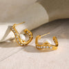 1 Pair IG Style Simple Style Geometric Inlay 316 Stainless Steel  Pearl Zircon 18K Gold Plated Ear Studs