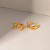 1 Pair Ig Style Simple Style Geometric Plating Stainless Steel 18k Gold Plated Ear Cuffs