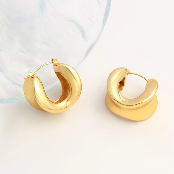 1 Pair IG Style Simple Style Geometric Solid Color 304 Stainless Steel 18K Gold Plated Gold Plated Earrings