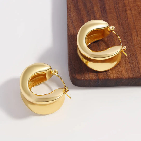1 Pair IG Style Simple Style Geometric Solid Color 304 Stainless Steel 18K Gold Plated Gold Plated Earrings