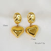 1 Pair IG Style Simple Style Heart Shape 304 Stainless Steel 14K Gold Plated Drop Earrings
