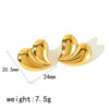 1 Pair Ig Style Simple Style Heart Shape Polishing Plating Stainless Steel 18k Gold Plated Ear Studs
