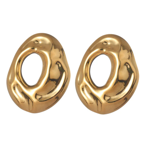 1 Pair IG Style Simple Style Irregular Inlay 304 Stainless Steel Zircon 18K Gold Plated Drop Earrings Ear Studs