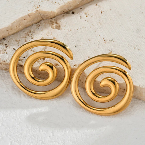 1 Pair IG Style Simple Style Irregular Inlay 304 Stainless Steel Zircon 18K Gold Plated Drop Earrings Ear Studs