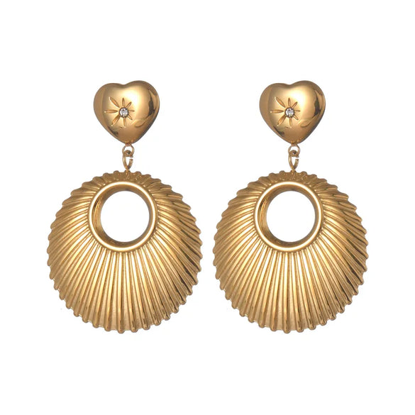 1 Pair IG Style Simple Style Irregular Inlay 304 Stainless Steel Zircon 18K Gold Plated Drop Earrings Ear Studs