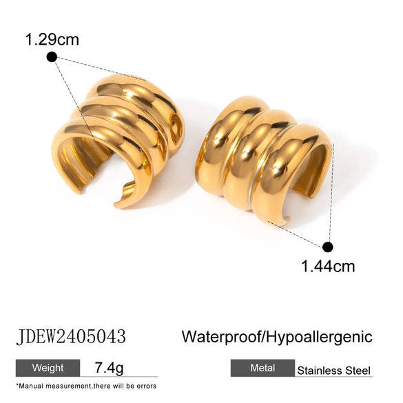 1 Pair IG Style Simple Style Semicircle 304 Stainless Steel 18K Gold Plated Ear Cuffs