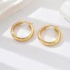 1 Pair IG Style Simple Style Solid Color 201 Stainless Steel 18K Gold Plated Earrings