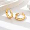 1 Pair IG Style Simple Style Solid Color 201 Stainless Steel 18K Gold Plated Earrings