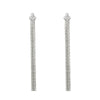 1 Pair IG Style Simple Style Tassel Inlay Titanium Steel Zircon Earrings