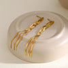 1 Pair IG Style Solid Color Plating 304 Stainless Steel 18K Gold Plated Drop Earrings