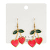 1 Pair Ig Style Sweet Cherry Heart Shape Plating Alloy Drop Earrings