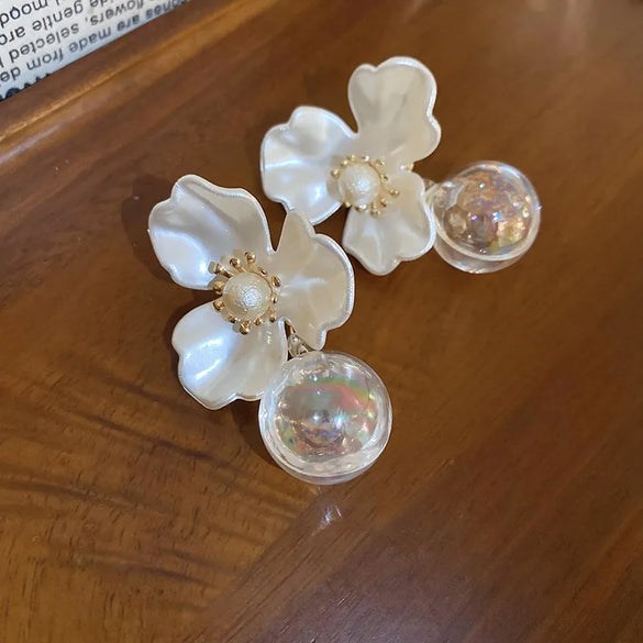 1 Pair IG Style Sweet Flower Alloy Drop Earrings