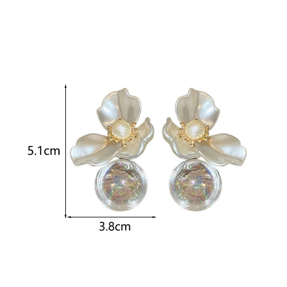 1 Pair IG Style Sweet Flower Alloy Drop Earrings