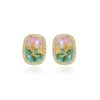 1 Pair IG Style Sweet Flower Enamel Inlay Zinc Alloy Rhinestones Pearl Ear Studs