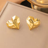 1 Pair IG Style Sweet Simple Style Heart Shape Hollow Out Inlay Titanium Steel Zircon Ear Studs