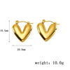 1 Pair IG Style Sweet Simple Style Heart Shape Hollow Out Inlay Titanium Steel Zircon Ear Studs