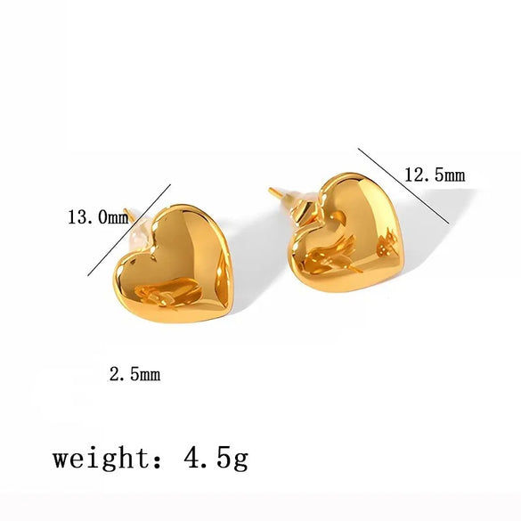 1 Pair IG Style Sweet Simple Style Heart Shape Hollow Out Inlay Titanium Steel Zircon Ear Studs