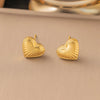 1 Pair IG Style Sweet Simple Style Heart Shape Hollow Out Inlay Titanium Steel Zircon Ear Studs