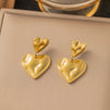 1 Pair IG Style Sweet Simple Style Heart Shape Hollow Out Inlay Titanium Steel Zircon Ear Studs