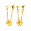 1 Pair IG Style Tassel Knot Copper 18K Gold Plated Drop Earrings