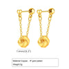 1 Pair IG Style Tassel Knot Copper 18K Gold Plated Drop Earrings