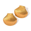1 Pair IG Style Vacation Shell Plating 304 Stainless Steel Ear Studs