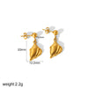1 Pair IG Style Vacation Tropical Starfish Shell Polishing 304 Stainless Steel 18K Gold Plated Drop Earrings