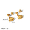 1 Pair IG Style Vacation Tropical Starfish Shell Polishing 304 Stainless Steel 18K Gold Plated Drop Earrings