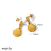 1 Pair IG Style Vacation Tropical Starfish Shell Polishing 304 Stainless Steel 18K Gold Plated Drop Earrings