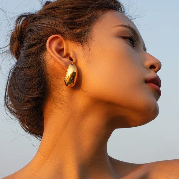 1 Pair Ig Style Vintage Style C Shape Plating Stainless Steel 18k Gold Plated Ear Studs