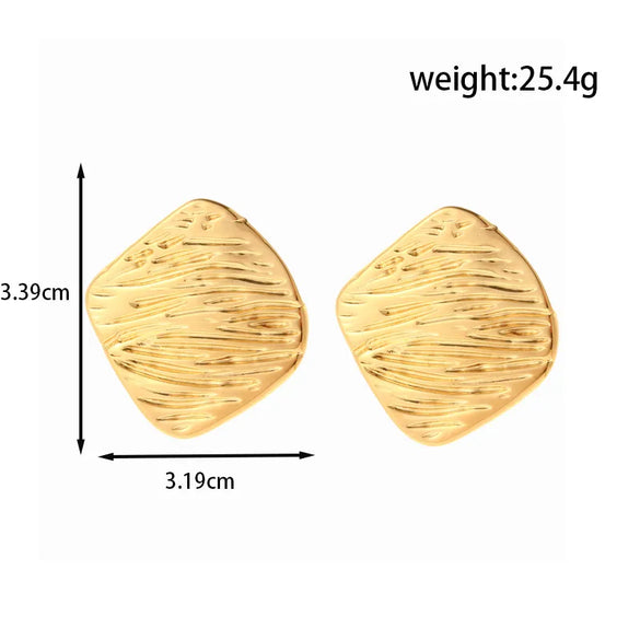 1 Pair IG Style Vintage Style French Style Geometric Butterfly Pleated Inlay 304 Stainless Steel Pearl Ear Studs