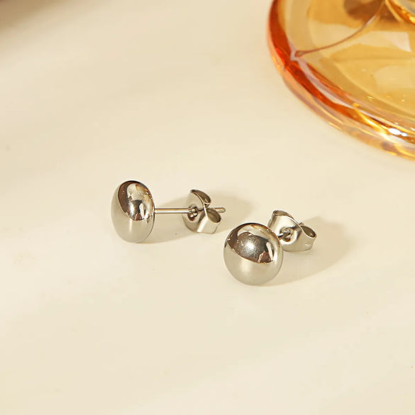 1 Pair IG Style Vintage Style Round Plating 304 Stainless Steel 18K Gold Plated Ear Studs