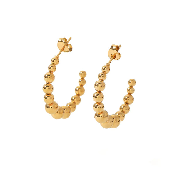 1 Pair Ig Style Vintage Style Simple Style Ball Plating Stainless Steel 18k Gold Plated Earrings