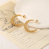1 Pair Ig Style Vintage Style Simple Style Ball Plating Stainless Steel 18k Gold Plated Earrings