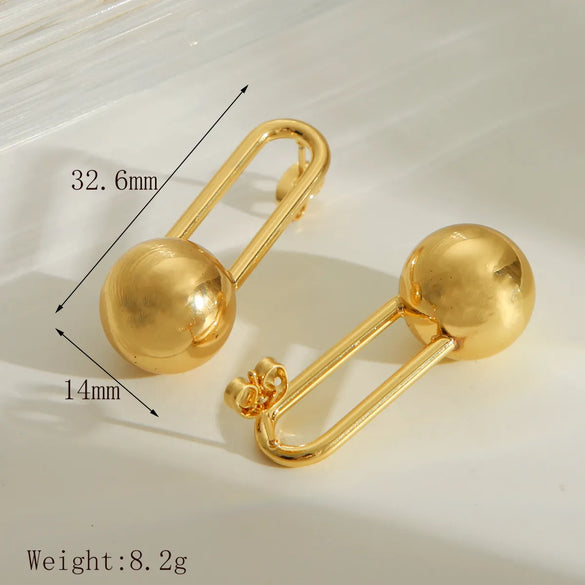 1 Pair IG Style Vintage Style Simple Style Round Plated Copper 18K Gold Plated Ear Studs